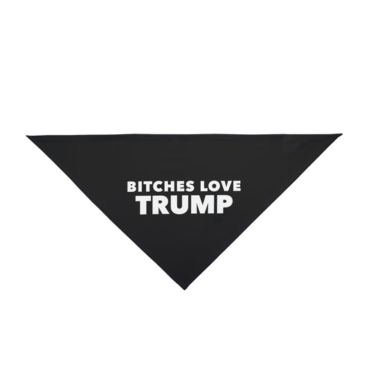 Bitches Love Trump Pet Bandana Black
